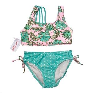 🦩Girls' 'Tropical Bikini Swimsuit - Cat & Jack
